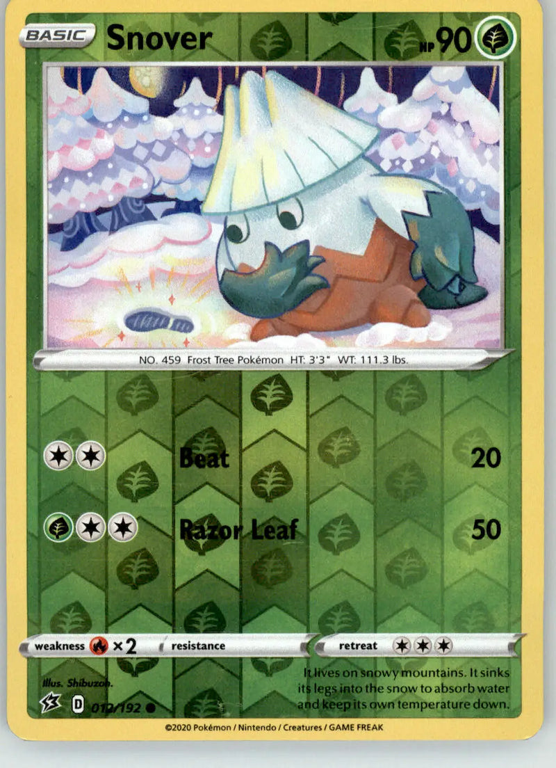 Snover - Rebel Clash - 012/192 - Reverse Holo LP Pokemon - Pokémon Card Single