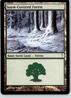 Snow-Covered Forest - Coldsnap - 155 - NM Magic: The Gathering - Magic Card Single