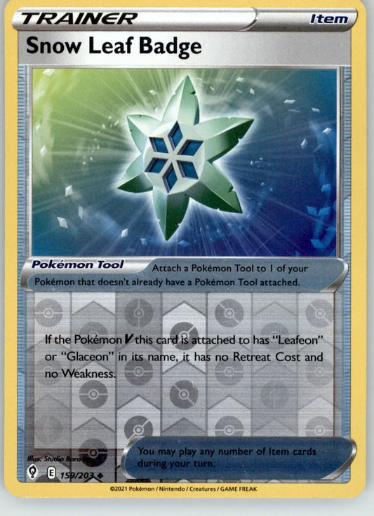 Snow Leaf Badge - Evolving Skies - 159/203 - Reverse Holo LP Pokemon - Pokémon Card Single