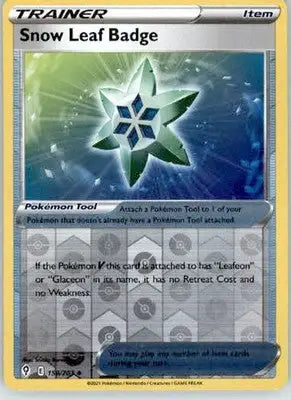 Snow Leaf Badge - SWSH07: Evolving Skies - 159/203 - Reverse Holo LP - Pokémon Card Single