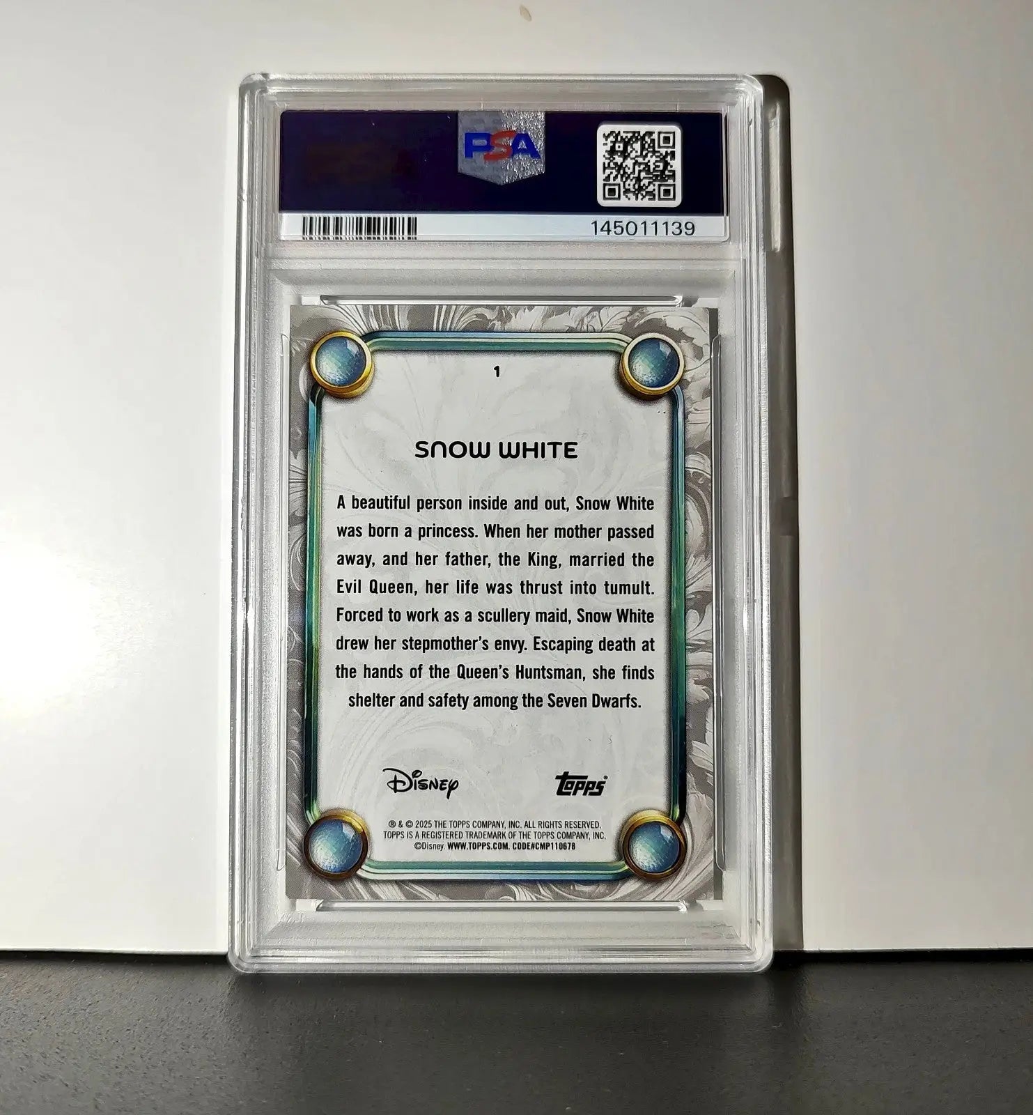 Snow White 2025 Topps Disney #1 Winter Snow White and the Seven Dwarfs PSA 9 - Non-Sports Card Single