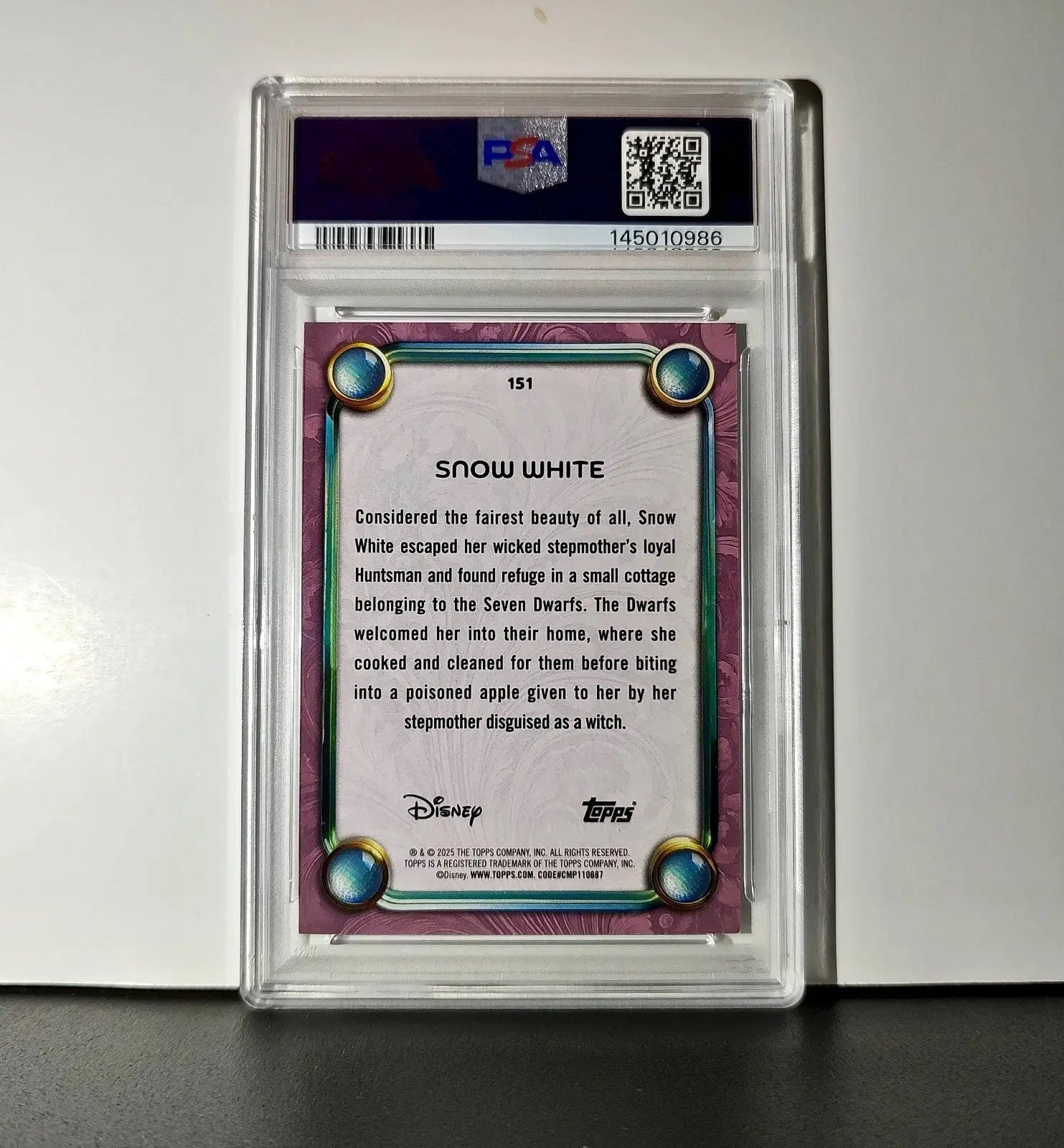 Snow White 2025 Topps Disney Cartoon Princess #151 Card PSA 9 - Non-Sports Card Single
