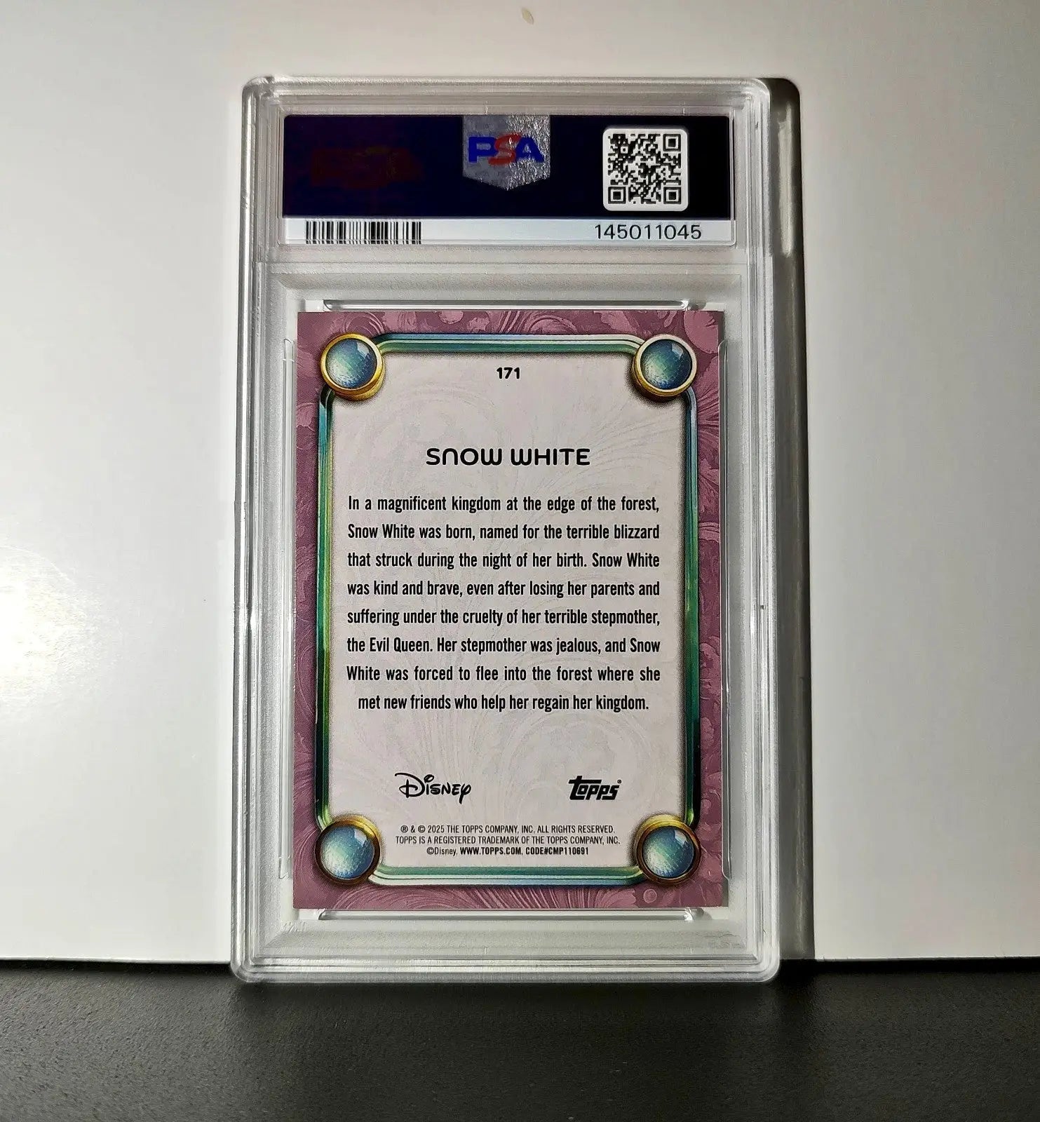 Snow White 2025 Topps Disney Cartoon Princess #171 Card PSA 9 - Non-Sports Card Single
