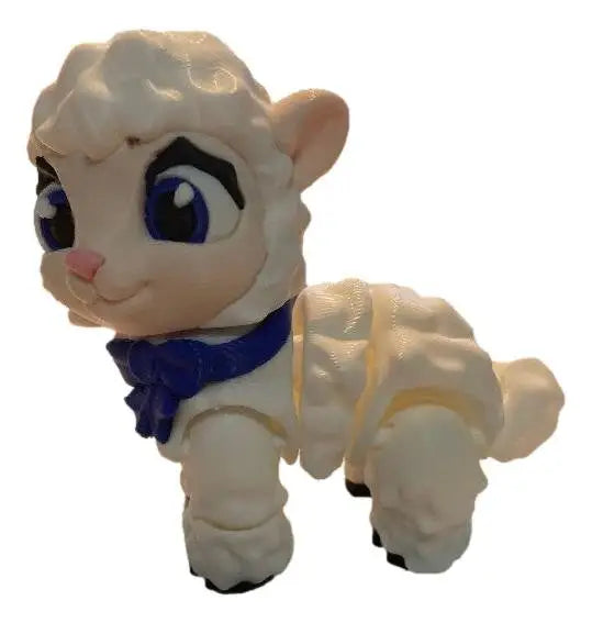 Snowbell Winter Lamb Articulated 3D Printed Sheep Figure Desk Pet Collectible