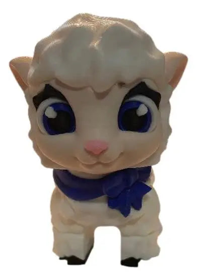 Snowbell Winter Lamb Articulated 3D Printed Sheep Figure Desk Pet Collectible