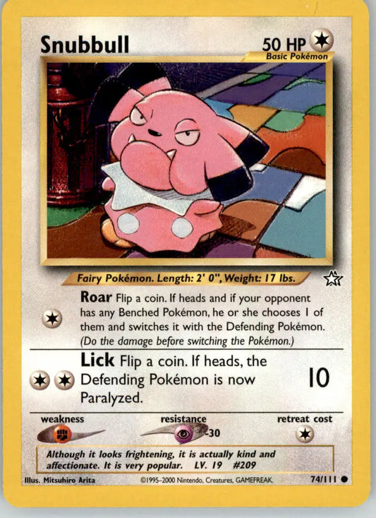 Snubbull - Neo Genesis - 74/111 - Unlimited LP Pokemon - Pokémon Card Single
