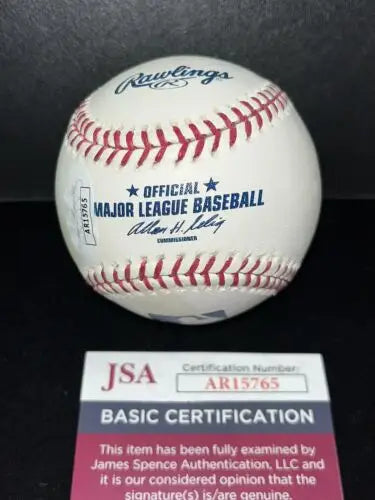 Sofia Milos autographed baseball with JSA certification for collectors and trading cards