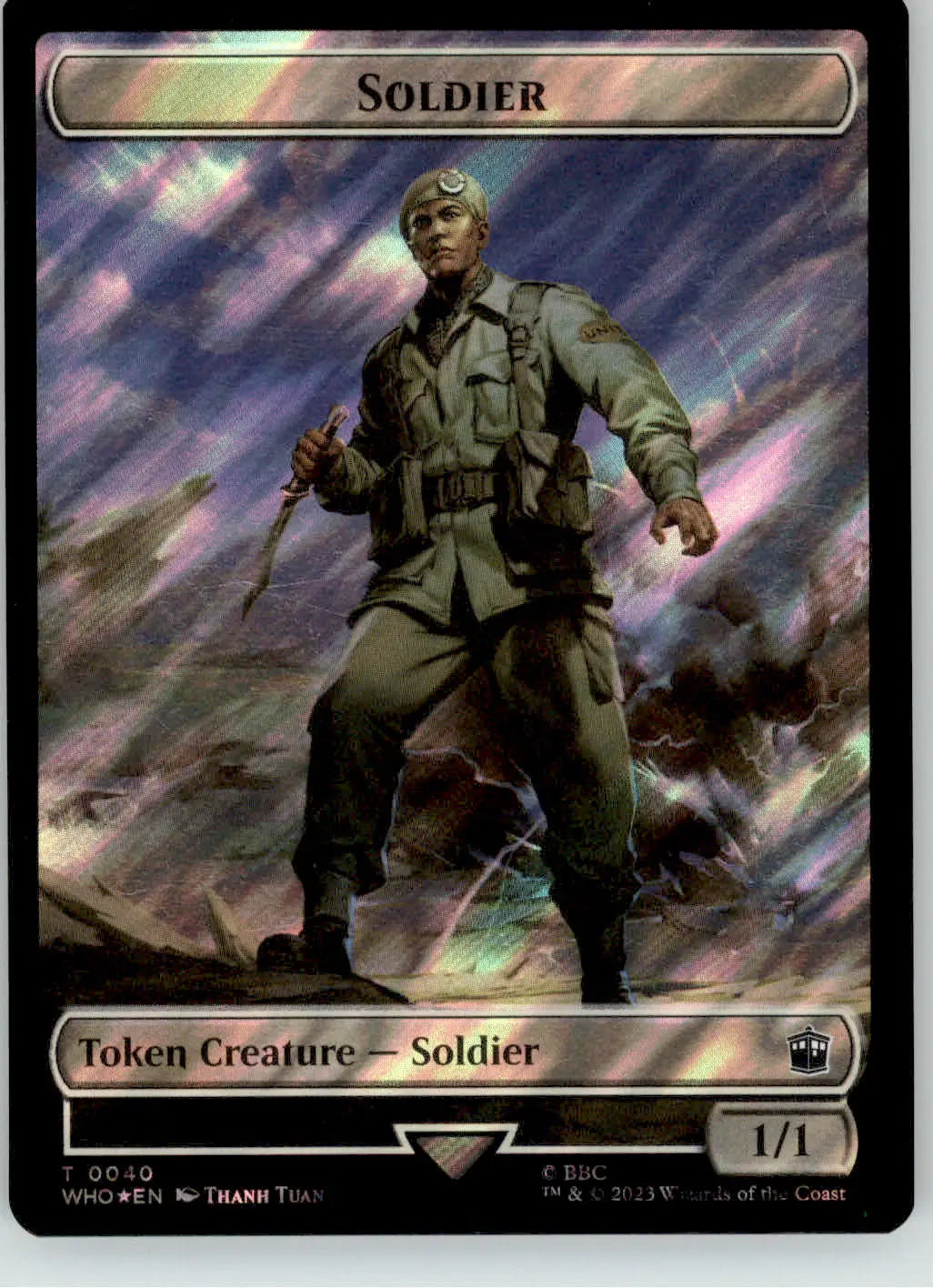 Soldier // Cyberman Token - Universes Beyond: Doctor Who - Surge Foil NM - Non-Sports Card Single