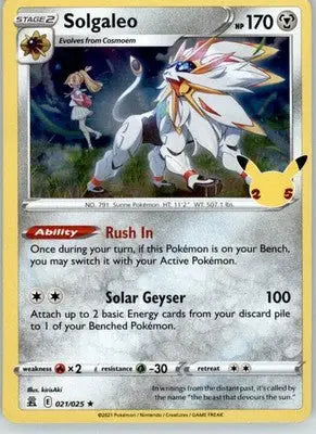 Solgaleo - Celebrations - 021/025 - Holo NM Pokemon