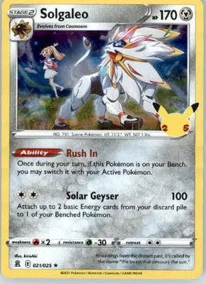 Solgaleo - Celebrations - 021/025 - Holo NM - Pokémon Card Single