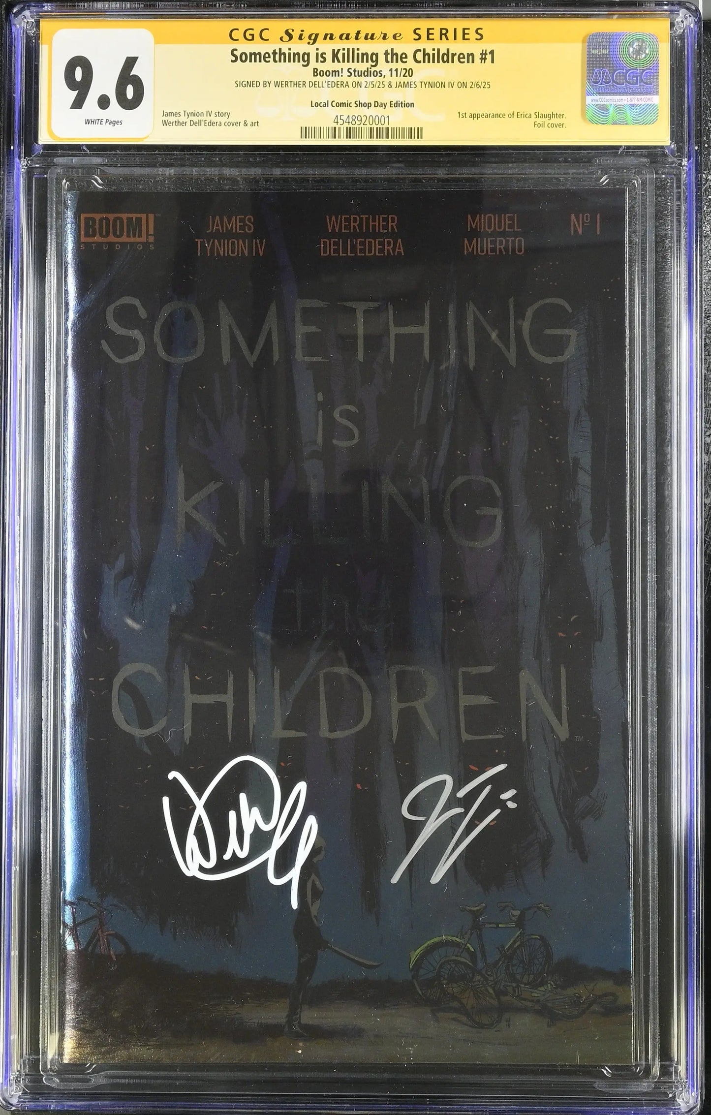 SOMETHING IS KILLING CHILDREN #1 LCSD 2020 FOIL CGC 9.6 Signed Dell’Edera Tynion - Comic Book