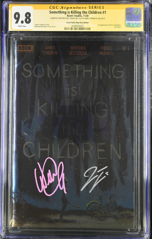SOMETHING IS KILLING CHILDREN #1 LCSD 2020 FOIL CGC 9.8 Signed Dell’Edera Tynion 3 - Comic Book
