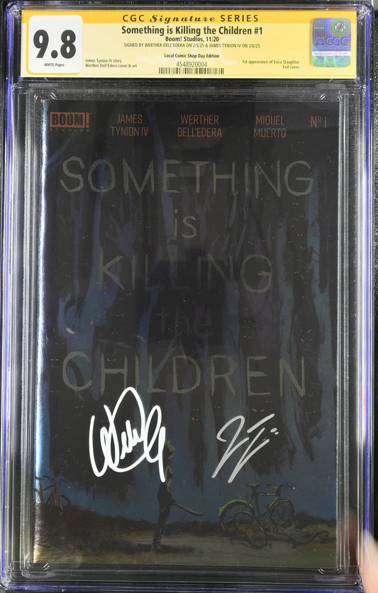 SOMETHING IS KILLING CHILDREN #1 LCSD 2020 FOIL CGC 9.8 Signed Dell’Edera Tynion 4 - Comic Book