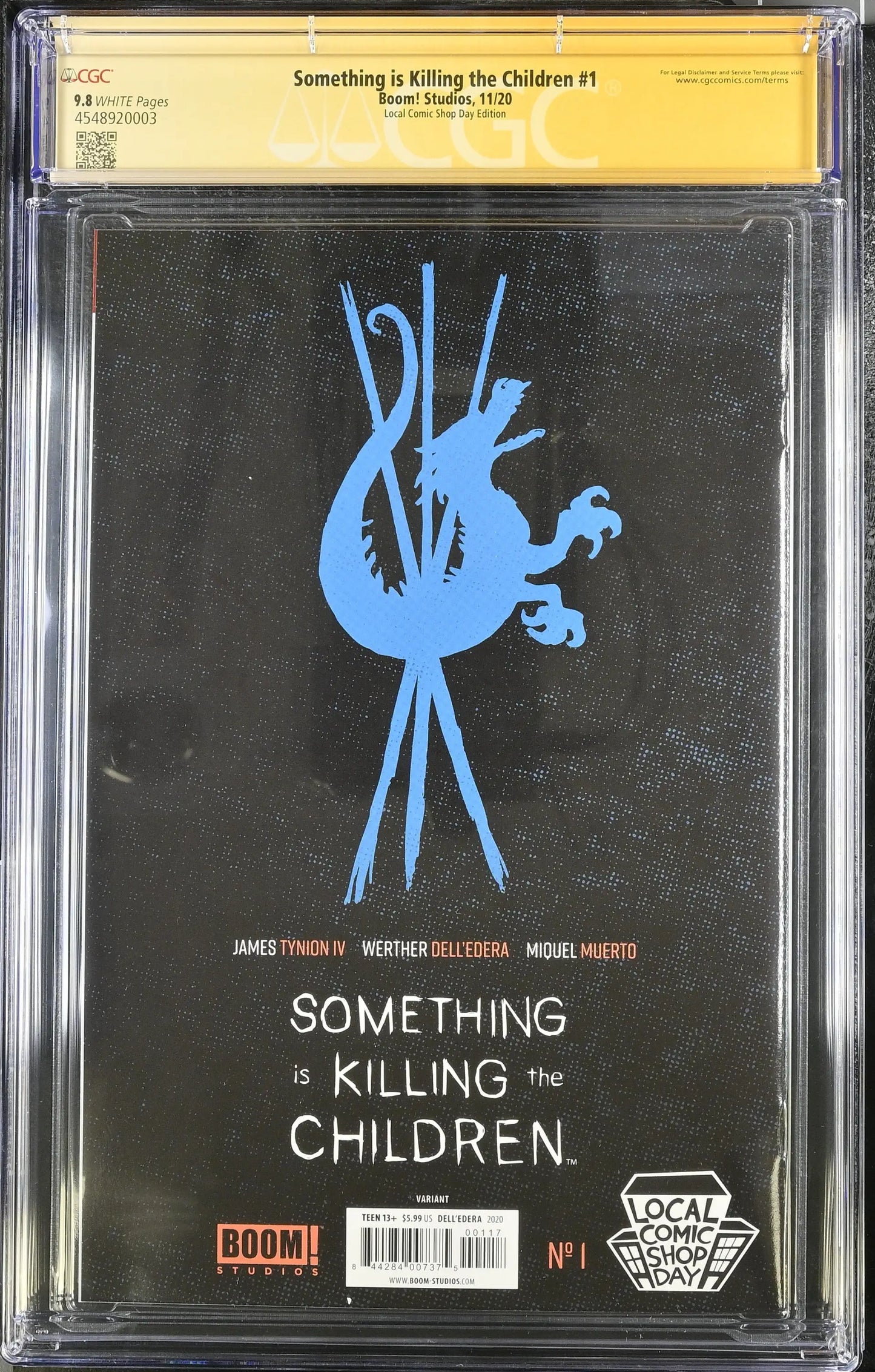 SOMETHING IS KILLING CHILDREN #1 LCSD 2020 FOIL CGC 9.8 Signed Dell’Edera Tynion 3 - Comic Book