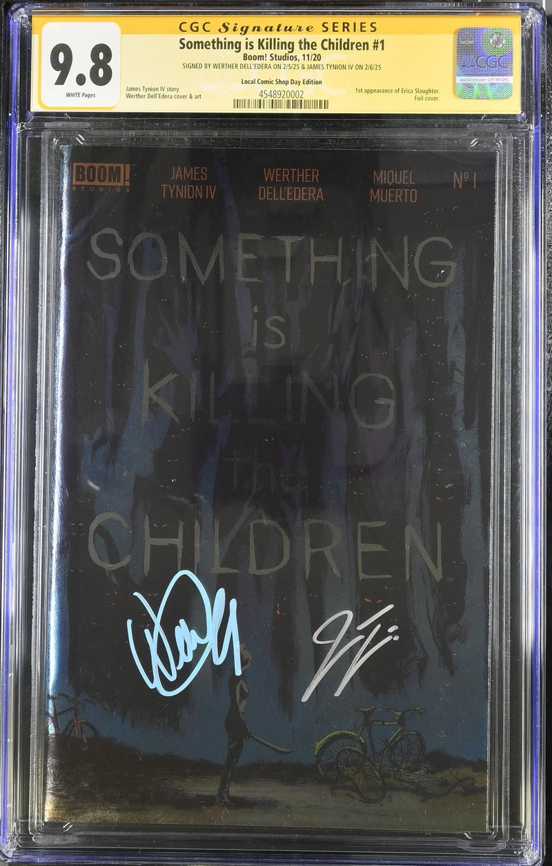 SOMETHING IS KILLING CHILDREN #1 LCSD 2020 FOIL CGC 9.8 Signed Dell’Edera Tynion 2 - Comic Book