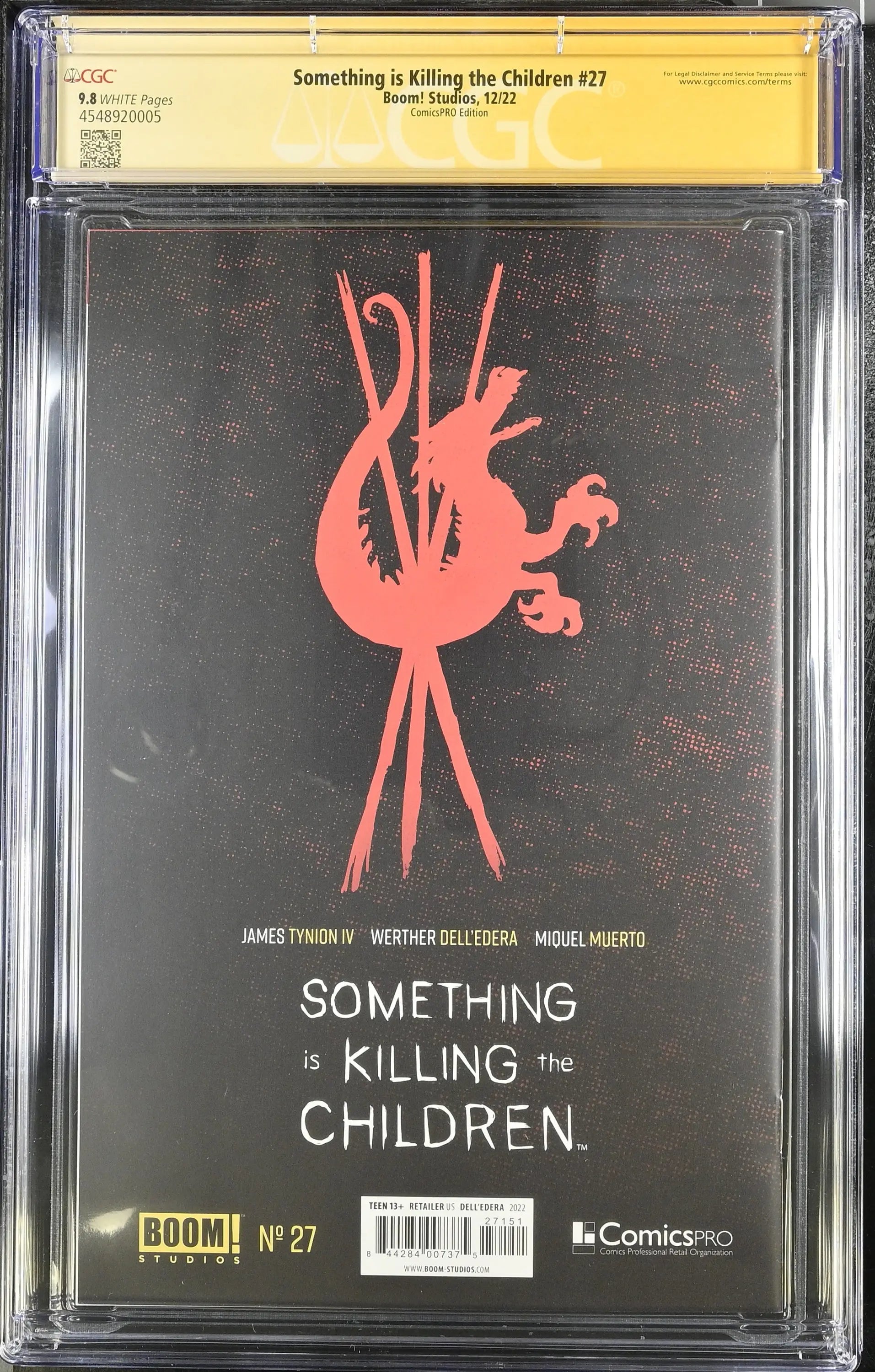 SOMETHING IS KILLING CHILDREN #27 ComicsPro CGC 9.8 Signed Dell’Edera Tynion - Comic Book