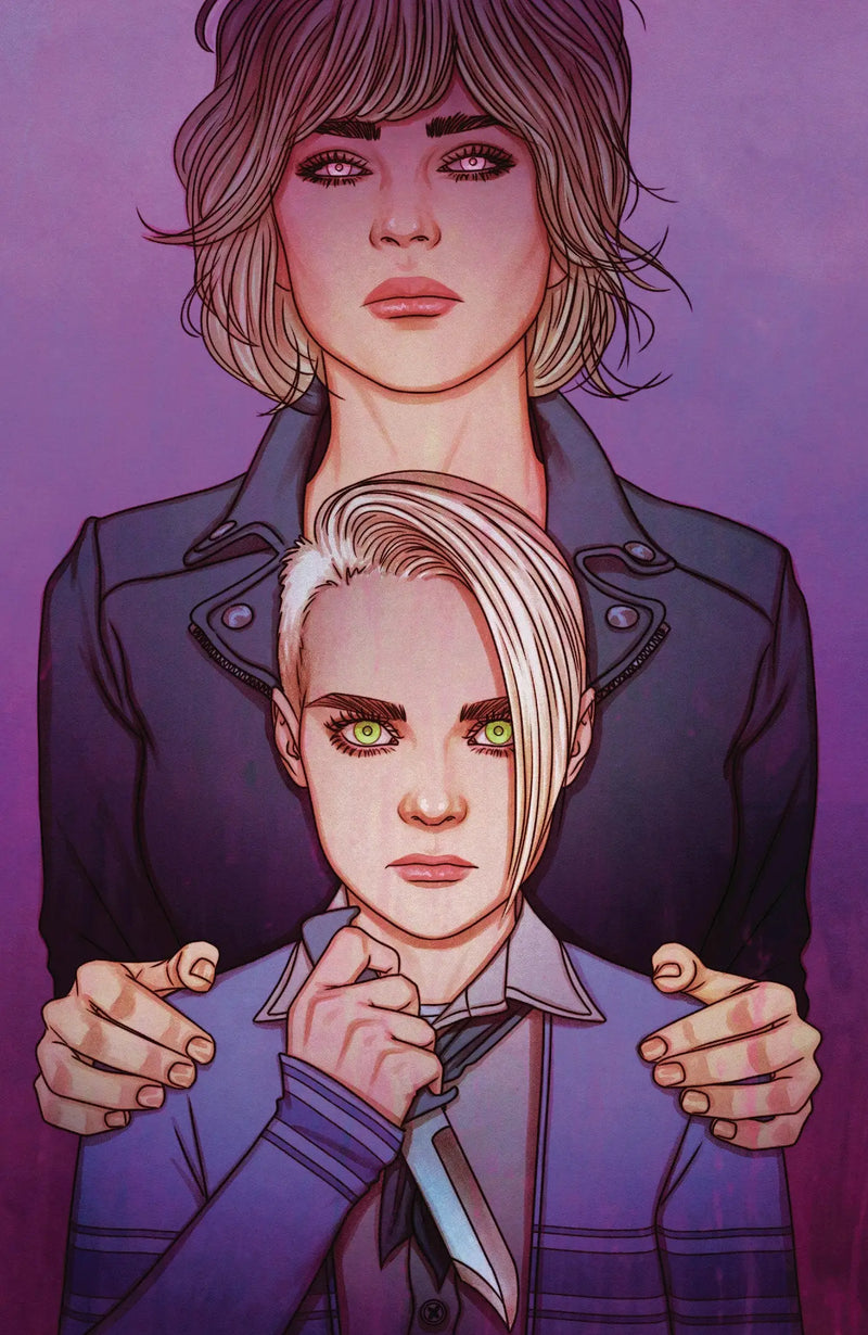 Two women with a knife from Something Is Killing The Children #41 B Variant by Art Frison, highlighting Erica’s Past