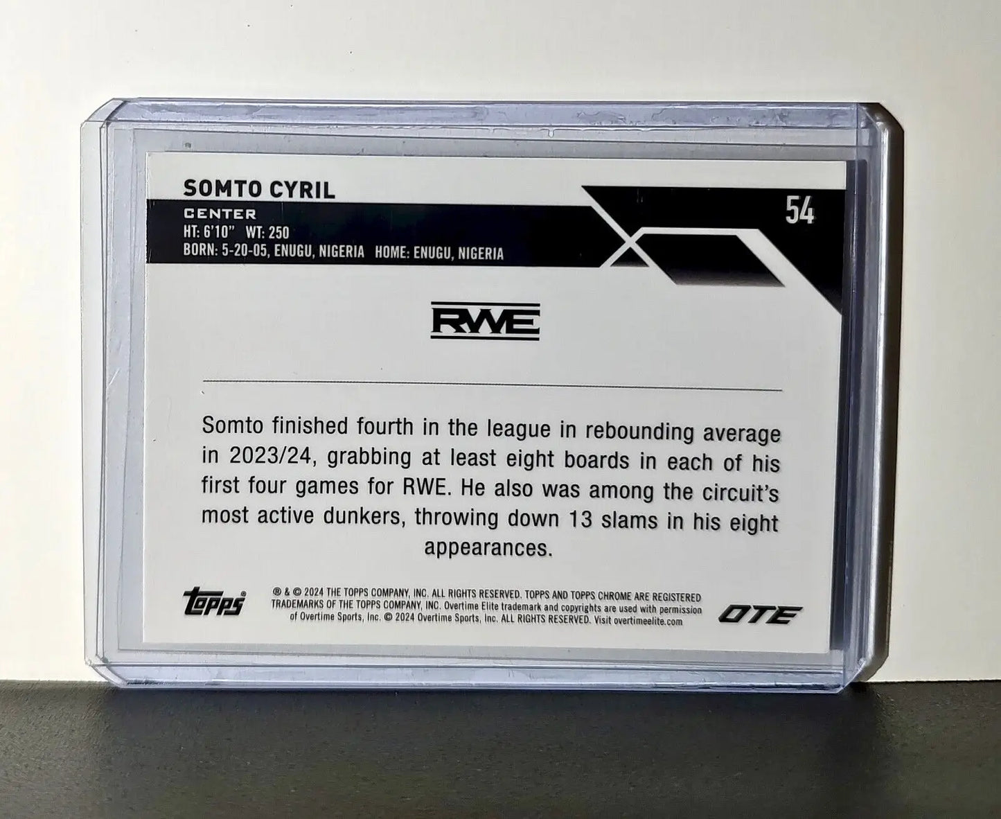 Somto Cyril 2023-24 Topps Chrome Overtime #54 Card RWE