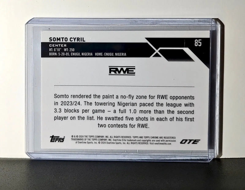Somto Cyril 2023-24 Topps Chrome Overtime #85 Card RWE