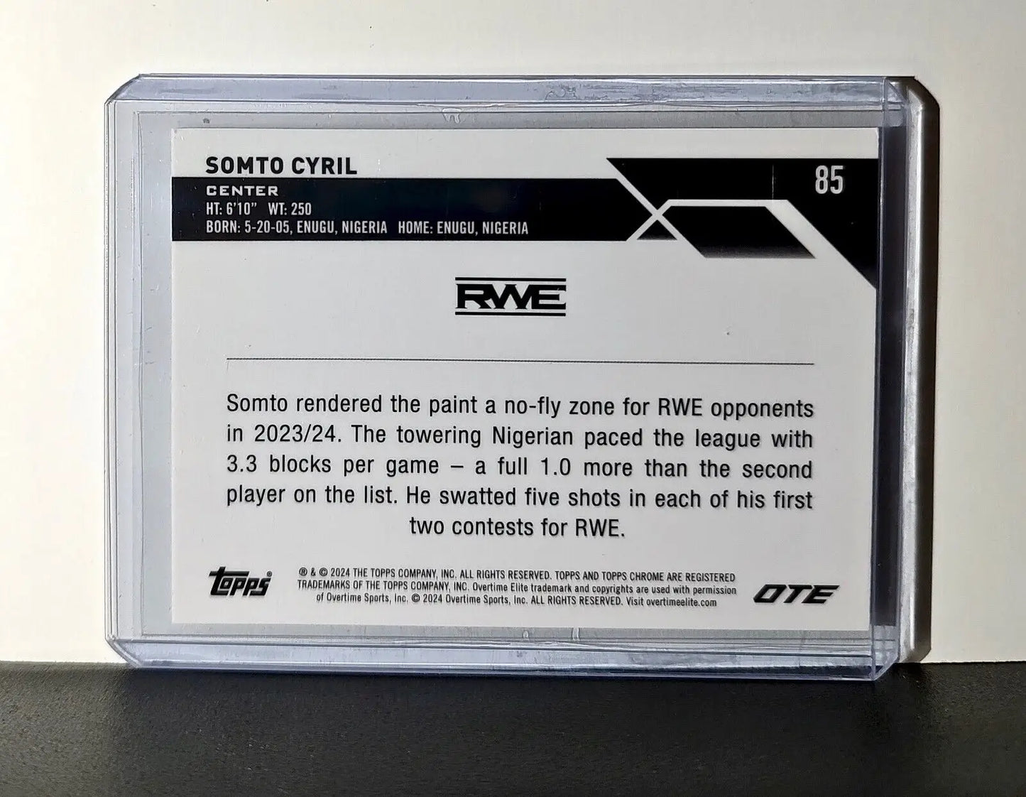 Somto Cyril 2023-24 Topps Chrome Overtime #85 Card RWE - Basketball Card Single