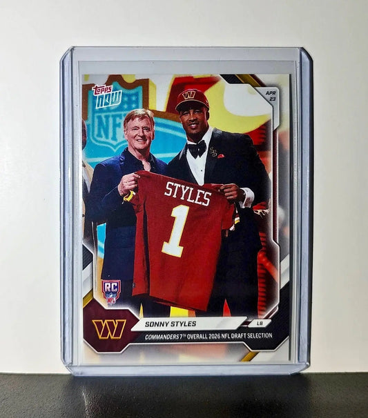 Sonny Styles Rookie 2026 Topps Now Draft Night #SSTY Card Washington Commanders - Football Card Single
