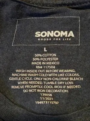 Sonoma T-Shirt Mens L Navy Better Days Palm Tree Graphic Coastal Club Tee Casual - Apparel