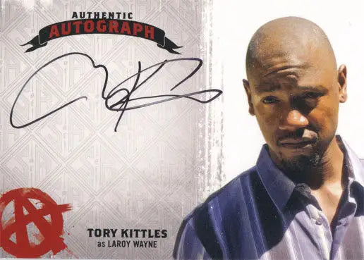 Autograph card of Tory Kittles as Laroy Wayne from Sons of Anarchy Seasons 4 & 5