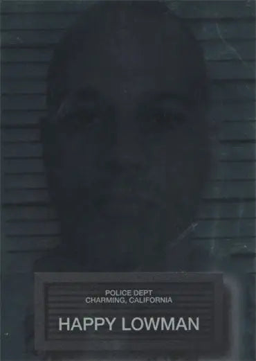 Dark mugshot-style photo with nameplate from Sons of Anarchy Chase Card
