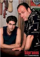 Promotional photo of two male actors from The Sopranos on an Internet Exclusive Promo Card