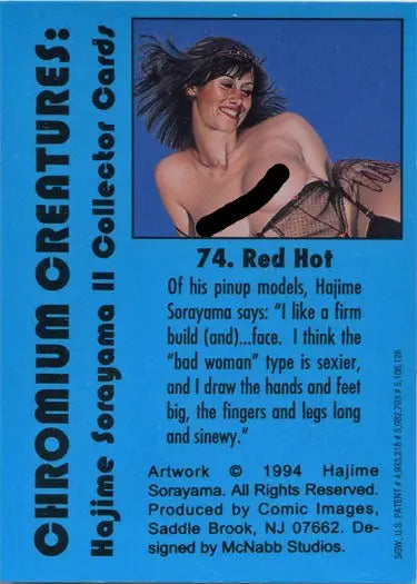 Sorayama 2 Chromium Creatures Base Card 74 Red Hot trading card with provocative illustration