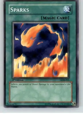 Sparks - The Legend of Blue Eyes White Dragon - LOB-055 - Lightly Played - Yu-Gi-Oh! Card Single