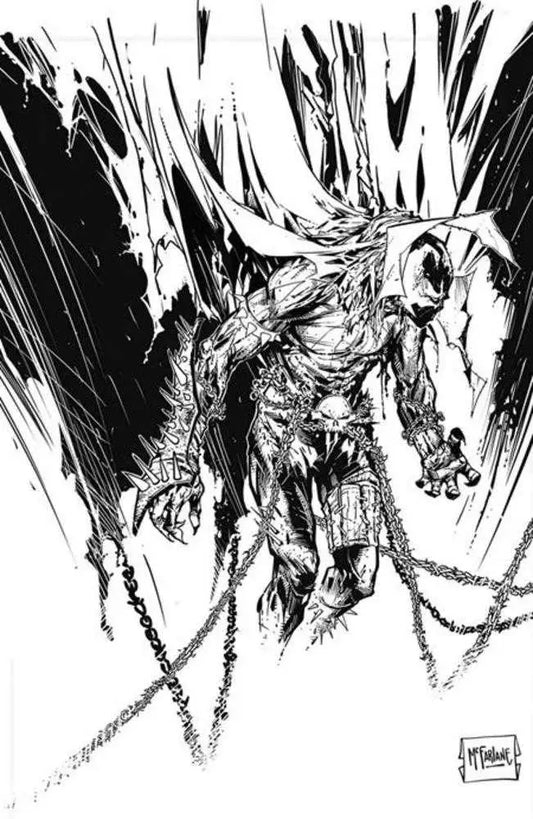Spawn comic book art from Todd McFarlane Black & White Variant Cover F