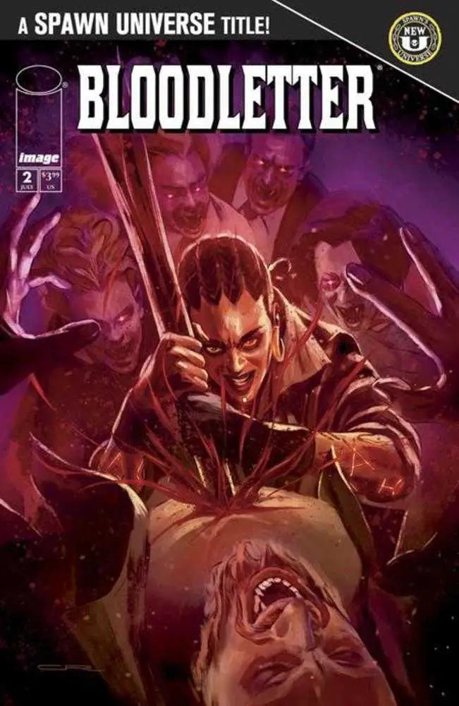 Spawn Bloodletter #2 Christian Rosado comic book cover with sword and monstrous figures