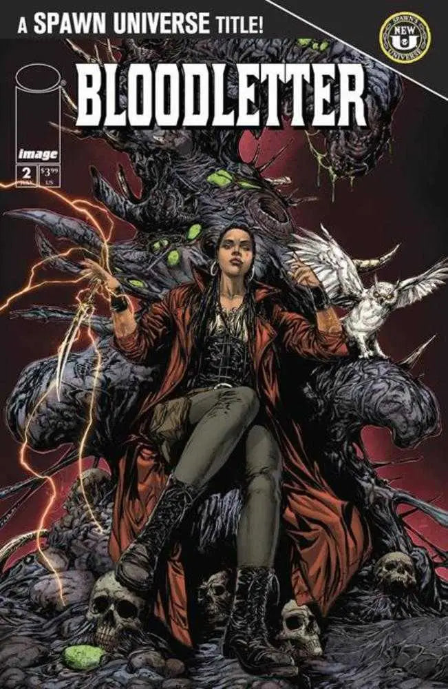 Spawn Bloodletter Cover B Raymond Gay Variant comic book with woman on monstrous throne