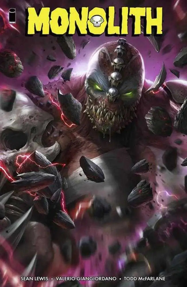 Monstrous comic book cover displayed on Spawn Monolith TP graphic novel front cover