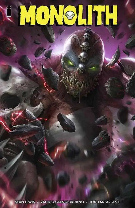 Monstrous comic book cover displayed on Spawn Monolith TP graphic novel front cover