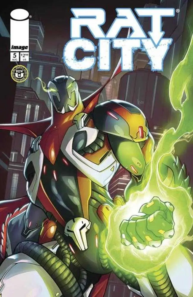 Comic book cover for Spawn Rat City featuring helmeted character by Kevin Keane Variant