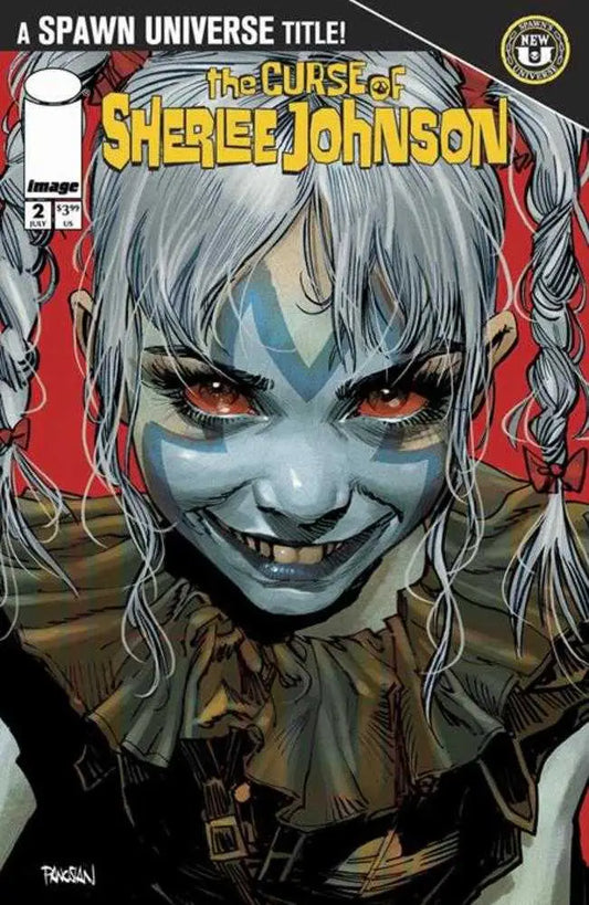 Comic book cover featuring Sherlee Johnson with red eyes and pigtails Dan Panosian variant