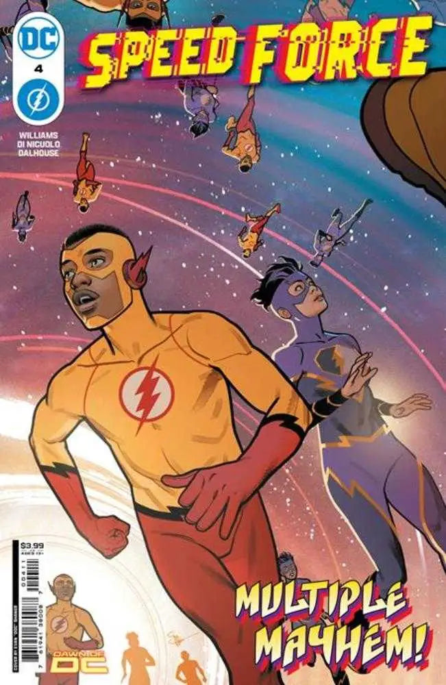 Comic book cover of Speed Force #4 featuring a superhero in a yellow costume