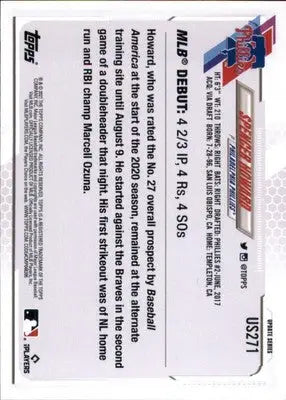 Spencer Howard 2021 Topps Update #US271 Philadelphia Phillies - Baseball Card Single