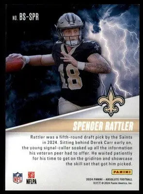 Spencer Rattler 2024 Panini Absolute By Storm #BS-SPR New Orleans Saints - Football Card Single