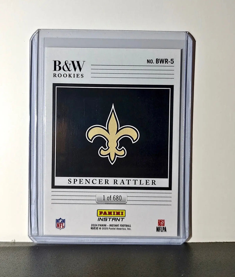 Spencer Rattler 2024 Panini NFL #5 Black & White Rookies Card Saints 1 of 680
