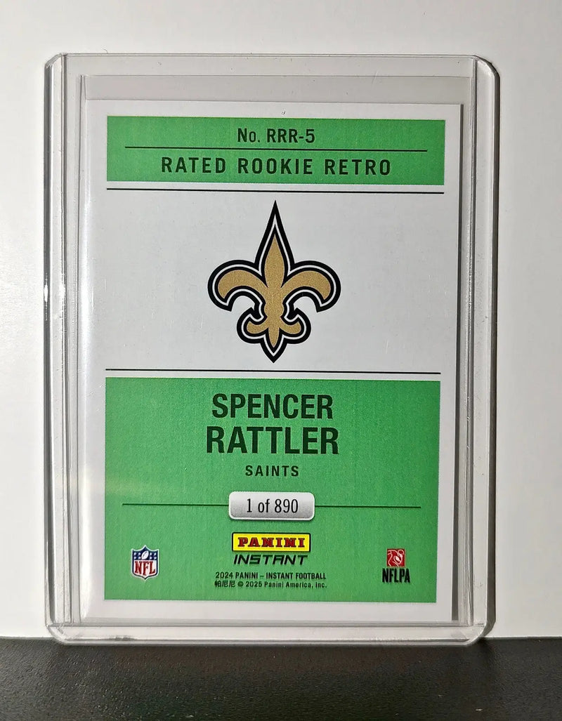 Spencer Rattler Rookie 2024 Panini Rated Rookie Retro NFL #5 Saints 1 of 890 - Football Card Single