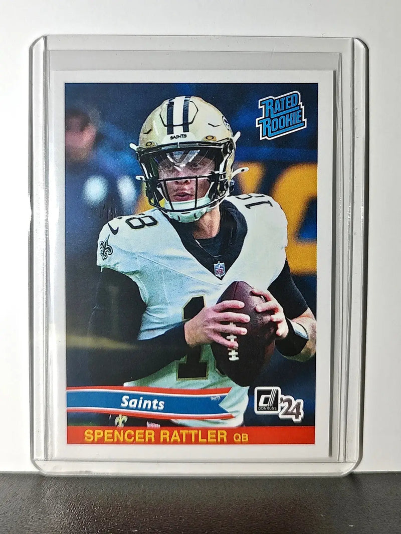 Spencer Rattler Rookie 2024 Panini Rated Rookie Retro NFL #5 Saints 1 of 890