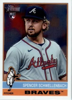 Spencer Schwellenbach - 2025 Topps Heritage - #58 - Chrome RC Baseball - Baseball Card Single