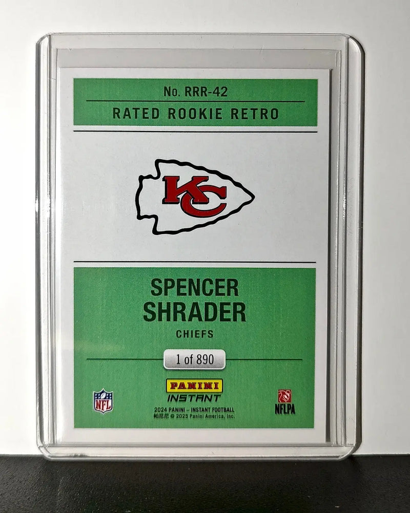 Spencer Shrader Rookie 2024 Panini Rated Rookie Retro NFL #42 KC Chiefs 1 of 890 - Football Card Single