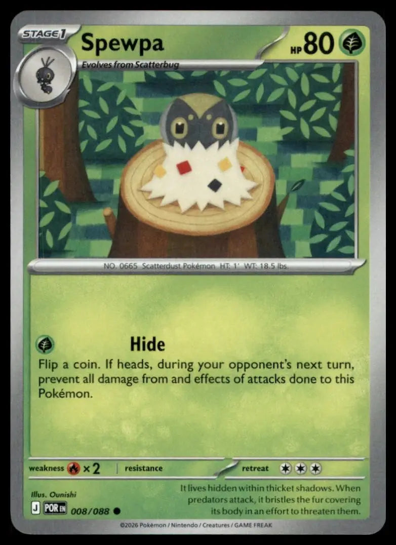 Spewpa 008/088 Me03: Perfect Order Regular - Pokémon Card Single