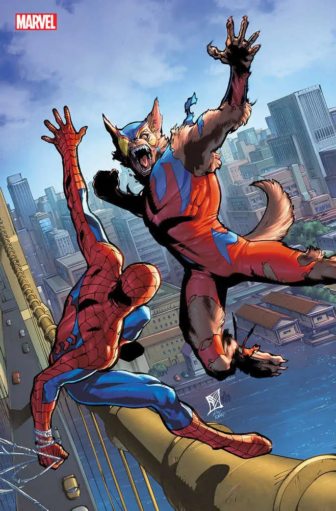Spider-Man and Werewolf by Night battle in Spider-Boy #10 C.F. Villa Variant trading card