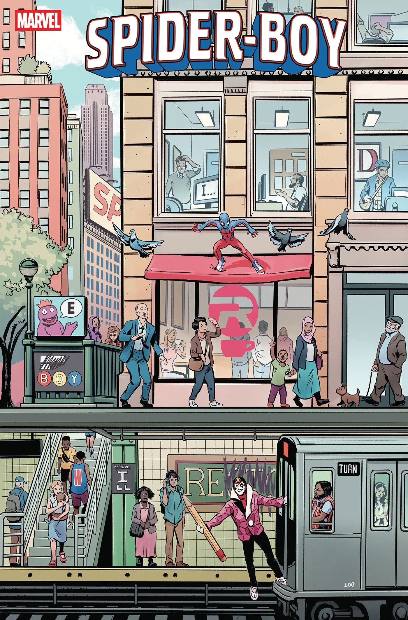Comic book cover for Spider-Boy #20 Jason Loo Puzzle Variant featuring exclusive Loo Puzzle variant