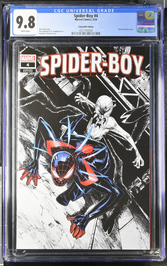 Spider-Boy 4 Ramos Partial Sketch ComicsPro Variant Graded CGC 9.8 - Comic Book